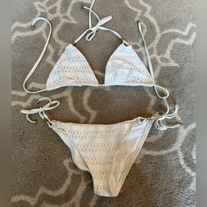 VIX white eyelet bikini Small